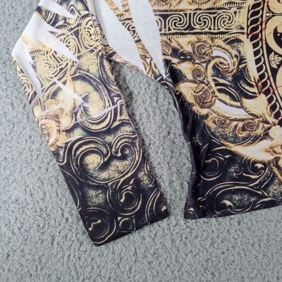 Blush Cropped Pullover Top Women's Size M Leopard Tiger Stretch Long Sleeve USA - Picture 7 of 9